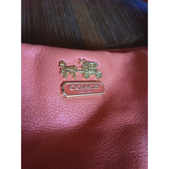 COACH Isabelle Leather Purse Shoulder bag‎ Coral J1275-21224 Bucket Tote Boho - Picture 3 of 13